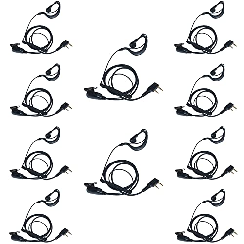 Uv-82 Earpiece for Baofeng,Walkie Talkie Earpiece with Mic Ptt for BF-888S UV-5R BF-F8HP BF-F9 Kenwood TK-2107 TK-3107 H777 RT7 RT21 Two Way Radio 10 Pack