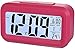 FGen Réveil numérique Chambre, Réveil LED, Réveil Digital Alarme avec Grand Affichage de la Température LED, réveil numérique à Piles, température, lumière du capteur Intelligent (Rose)