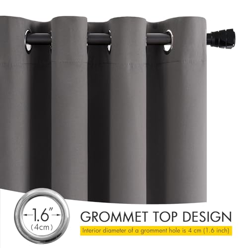 Image of MIULEE Grey Blackout Bedroom Curtains Drapes 96 Inch Long 52 inchx96 inch | Grommet Top, Room Darkening Window Drapes, Privacy Protection, Thermal Insulated, Heat Blocking, Light Blocking