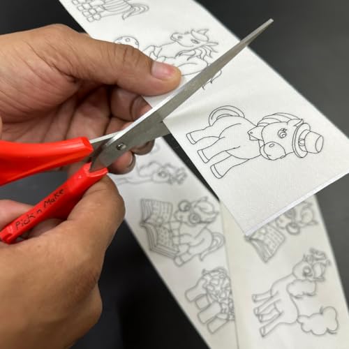 Image of Embroiderymaterial Stick and Stitch Embroidery Patches Patterns, Water Soluble Wash Away Embroidery Transfer Stabilizer Paper with Pre-Printed Unicorn Designs, Threads, Needle & Cutter for Sewing