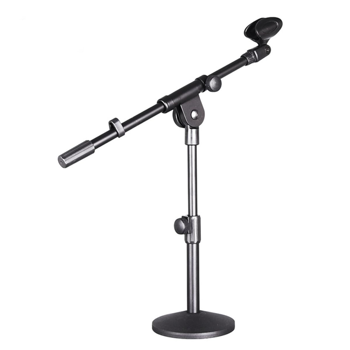 GLEAVI Supporto Design Compatto e Leggero Regolabile da Scrivania in Ferro per Microfono Base Rotonda per Conferenze e Performance a Casa