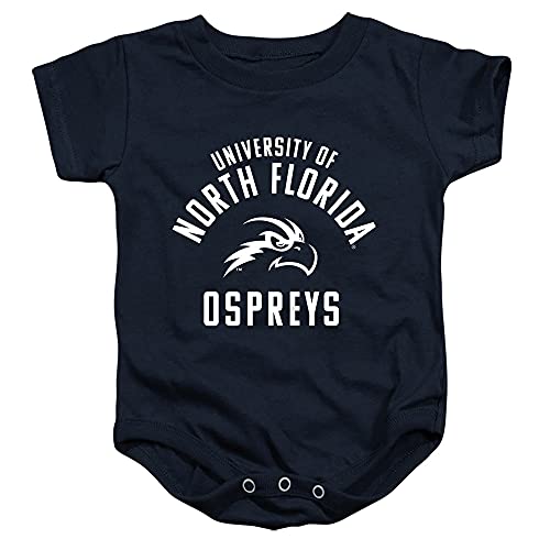 University of North Florida Official One Color Unf Ospreys Logo Unisex Infant Snap Suit for Baby,Navy, 6 Months
