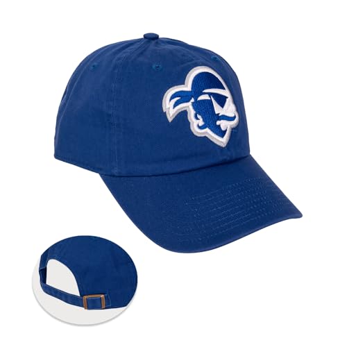 Desert Cactus Seton Hall University Baseball Hat SHU Pirates Brimmed Embroidered Hats Cap Adjustable Cloth Strap Adult (Style A) Blue