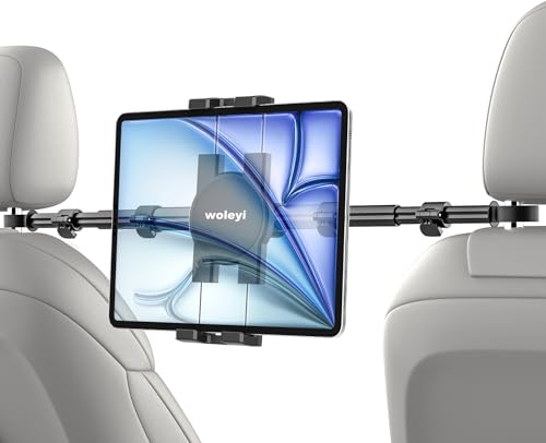 woleyi Support Tablette Voiture Appuie Tete, Porte Tablette Voiture Siege Arriere Enfant [Bras Aluminium] Support Tablet Voiture Central pour Switch, iPad Pro...