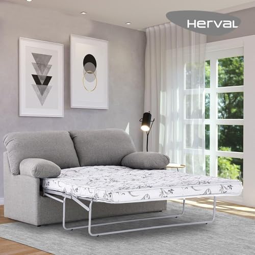 Sofá-cama Casal 2 Lugares Herval Andes, Linho Cinza, 155 cm