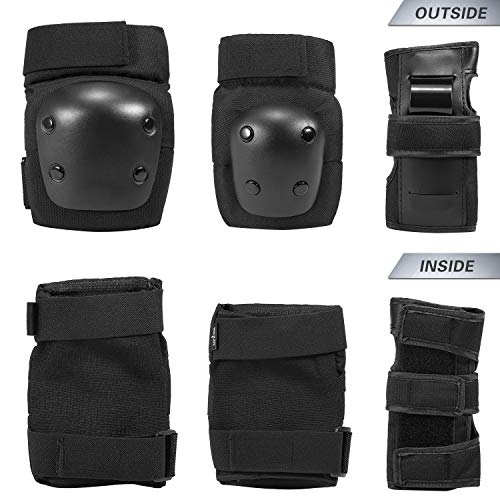 Joelheiras, Romacci 6 em 1 crianças/adultos joelheiras cotoveleiras almofadas de pulso conjunto de e