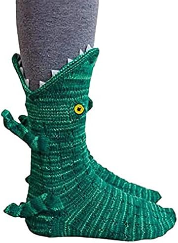 Unisex Novelty Shark Crocodile Shape Knit Socks - Winter Home Warm Floor Socks (Crocodile)