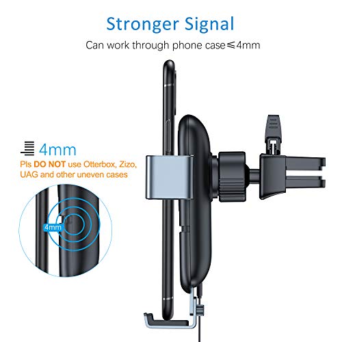 VANMASS Wireless Car Charger, 10W Fast Charging Gravity Car Mount, Air Vent Windshield Dashboard Phone Holder Compatible with iPhone Xs MAX/XS/XR/X/8/8+, Samsung S10/S10+/S9/S9+/S8/S8+/S7, Pixel/LG