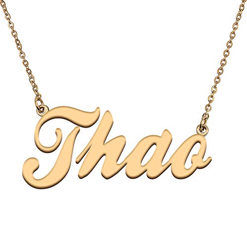 HUAN XUN Custom Personal Pendant Name Necklace Personalized My Best Friendship Gifts for Her Thao