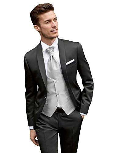 Costume homme slim fit avec veste blazer formel col châle aux finitions tailleur