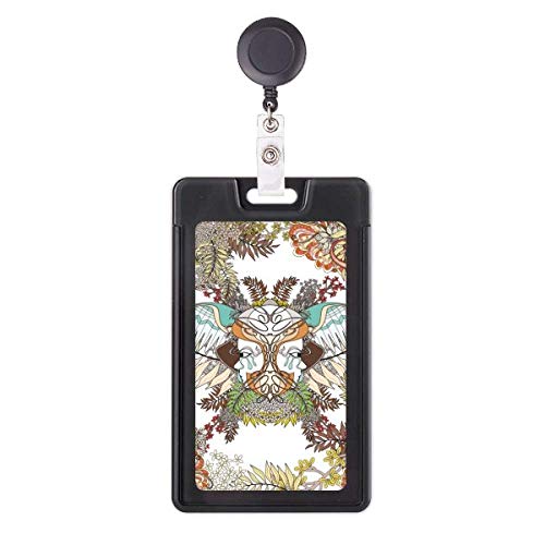 Porte-badge rétractable Ukiyo-e arbre floral japonais enrouleur carte accès travail