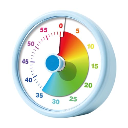 Yqqhrbm ビジュアルタイマー 静音 タスクリマインダー 機械式 アラームクロック ノンティッキング 時間管理ツール 60分 学習タイマー 操作簡単 教室 オフィス 図書館での使用に対応, 青