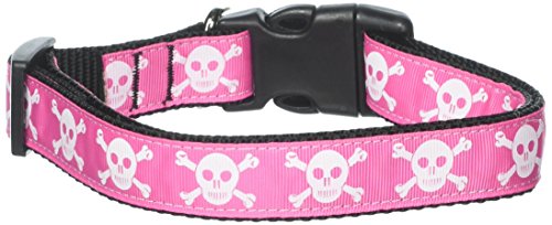 Mirage Pet Products Skulls Dog Collar, Large, Pink