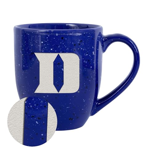 Rico Industries NCAA Duke Blue Devils Standard Royal Blue 16 oz Team Color Laser Engraved Speckled Ceramic Coffee Mug