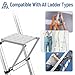 LEIFIDE 2 Pcs Ladder Platform Accessories, Anti-Slip Heavy Duty Extension Ladder Work Platform System Accessory for Painters and Tools, 330 Lbs Weight Rating, Silver