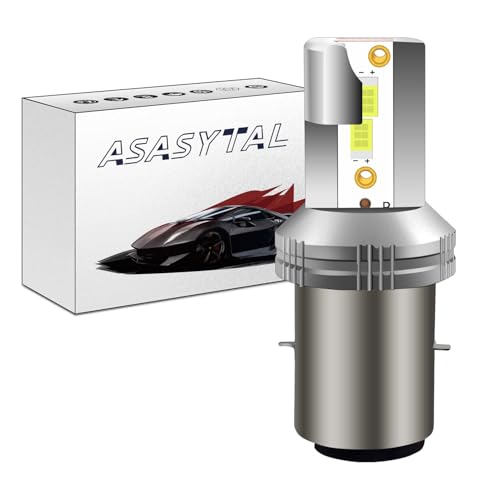 Image of Asasytal S2 Ba20d LED Motorcycle Headlight Bulb, DC12V/24V 20W High/Low Beam +350% Super Brighter, 2500 LM 6500K Xenon White for Motorcycle Motorbike Scooter, 1Pcs