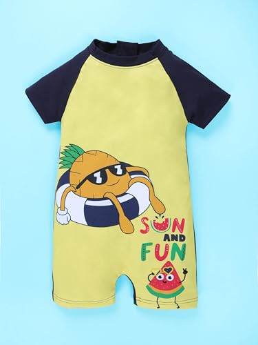 Image of KiddoPanti Boys & Girls Half Sleeve Mid Thigh Length Swim Suit