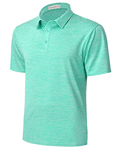 Wancafoke Men Short Sleeve Slim Fit Golf Shirts Summer Casual Quick Dry Athletic Collared Polos Mint Green X-Large #TOP17