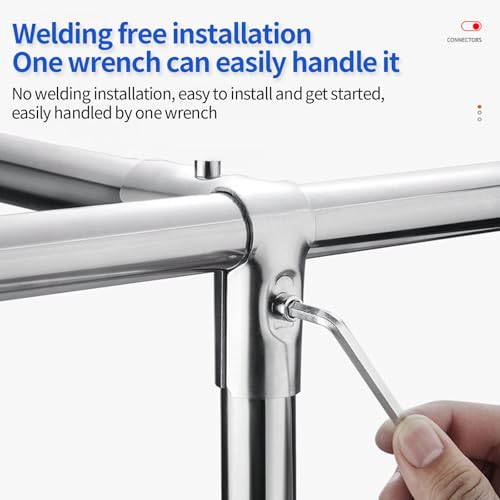 6 Stück T-Rohrverbinder 25mm, Strukturelle Rohrverbinder Kettenglied Zaun Klemme Verstellbare Edelstahl-Zaunklemme mit Schrauben Muttern für Maschendrahtzaun und Geländer