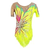 Zagitova Rhythmische Gymnastik Trikot for Wettkämpfe, Glitzernde Kunstturnkleidung For Mädchen, Zirkustanzkostüm(L)