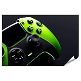 islandburner XXL Bild Poster Grüner Spielcontroller auf dunklem Hintergrund für Spielzimmer Gamer Elektronikladen Premium Bilder Fotodruck
