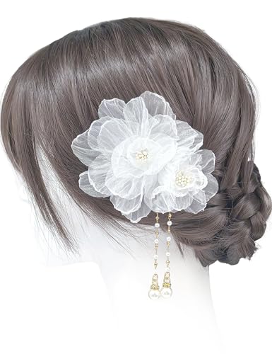 [Doscpe]髪飾り クリップ 浴衣 和装 花火大会 シンプル 花 ショート 袴 成人式 卒業式 前撮り 花嫁 七五三 入園式 入学式 レディースの商品画像（Amazon）
