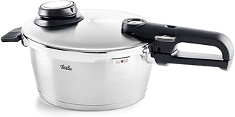 Vitavit Premium Pressure Cooker with Steamer Insert - Premium German Construction - Built to Last for Decades - Safe & Easy Pressure Cooker with Glass Lid - For All Cooktops - 3.7 Quarts