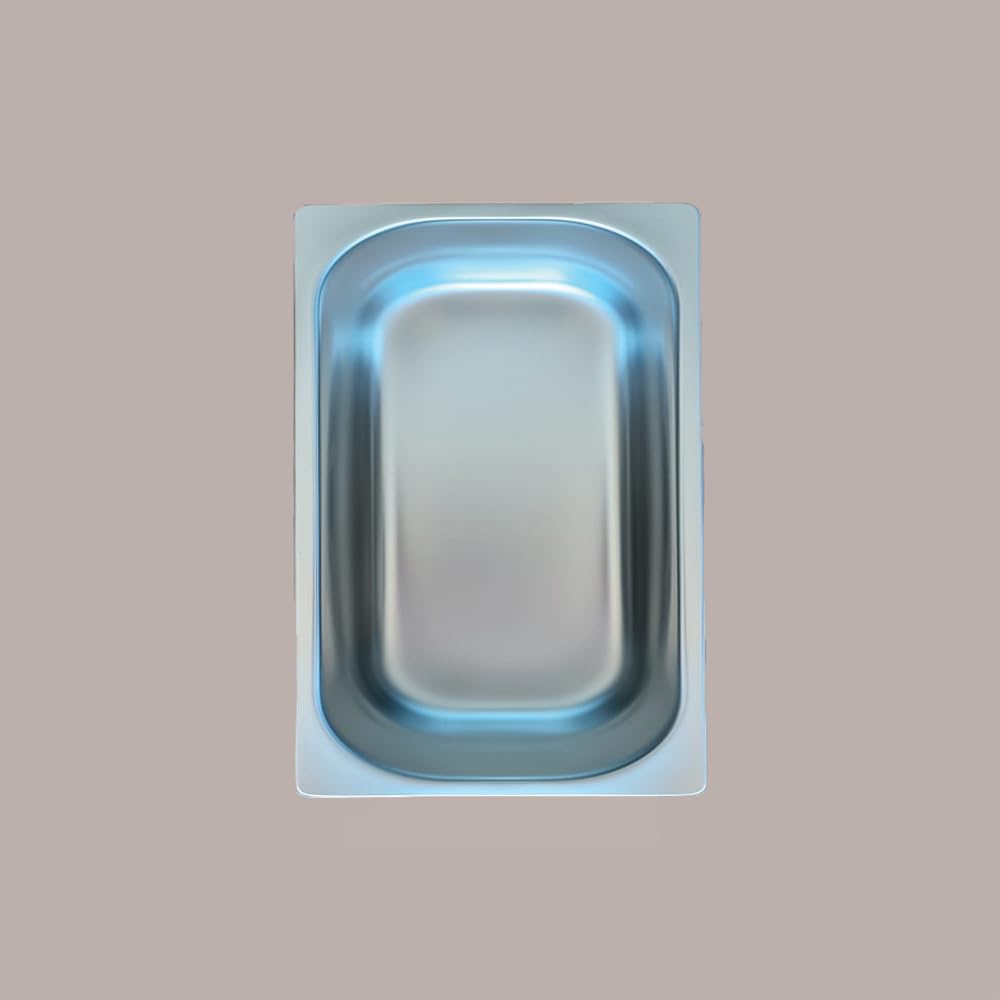 Lucgel Vaschetta Bacinella Classica in Acciaio Inox 360x165H80mm Ideale per Vetrina Gelato - 1 pezzo -