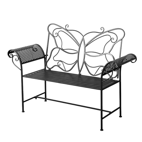 JINGSHIQIAOPL Gartenbank Butterfly Aus Gusseisen mit Armlehnen...