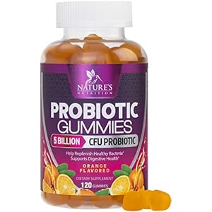 Probiotic Gummies for Digestive Health, Daily Probiotics for Women & Men, 5 Billion CFUs, Nature’s Pro Biotics Gummy for Immune Support, Digestive Nutritional Supplements, Orange Flavor – 120 Gummies