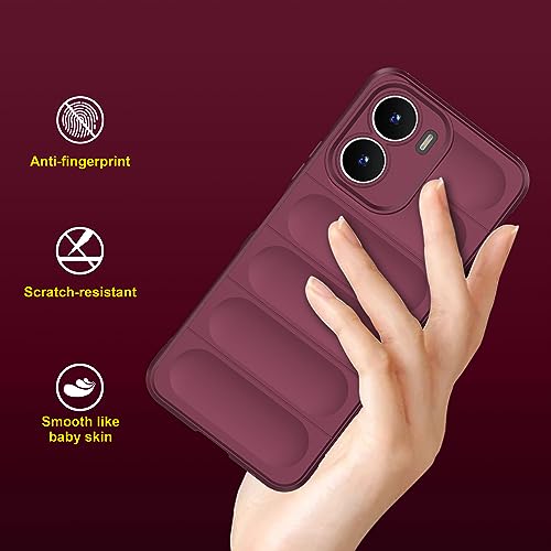 Image of amazon basics Back Case Cover for Vivo Y16 | Compatible for Vivo Y16 Back Cover | Liquid Silicon Magic Case with Camera Protection | Plum