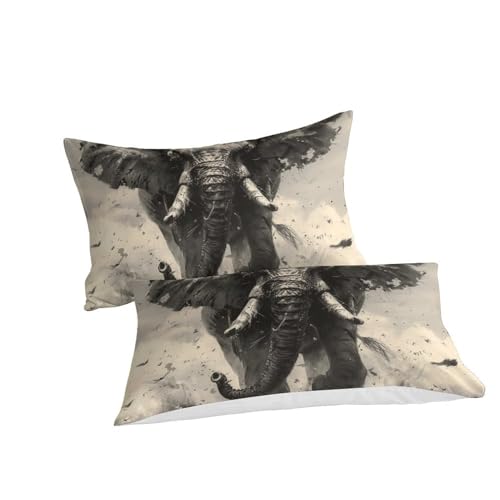 Housse de couette éléphant infroissable avec fermeture éclair 260x220 - 3