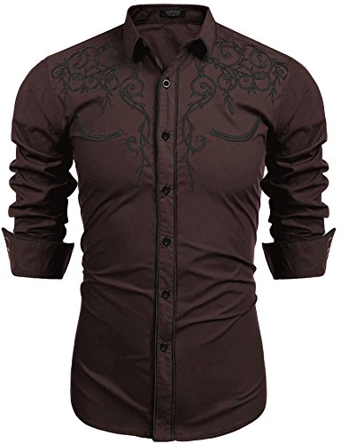 Chemise brodée homme décontractée pour sorties et bureau