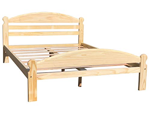 Arizona Full-Xl Bed Solid Pine Wooden Bed Unfinished With Hardwood Slats Support Suitable For Adults Bedroom Wooden Bed Frame Easy To Assemble #TOP1