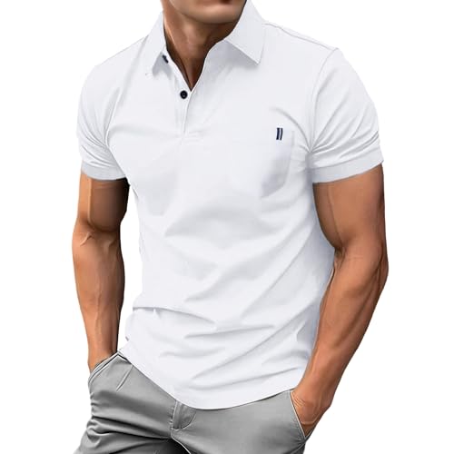 Polo tendance homme à manches courtes avec poches poitrine pour le sport