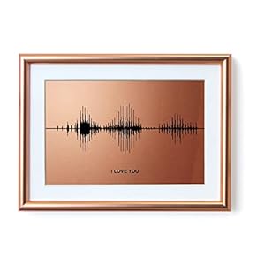 I Love You Soundwave Art – Bronze Visible Voice Print for 8th Wedding Anniversary, Valentines Day Gift for her or him