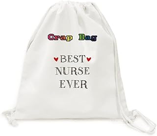 Mochila de lona leve com citação Best nurse ever