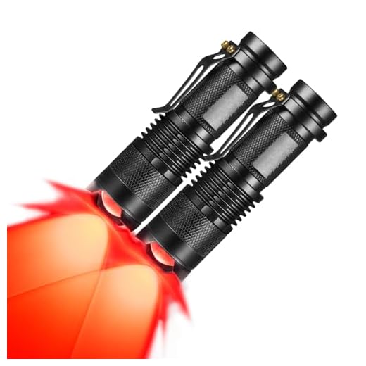 RaySoar 2 Pack Red Light Flashlight Red LDE Flashlight Red Flashlight Night Vision Flashlight for Astronomy, Night Observation and Outdoor Activities(2 PCS)