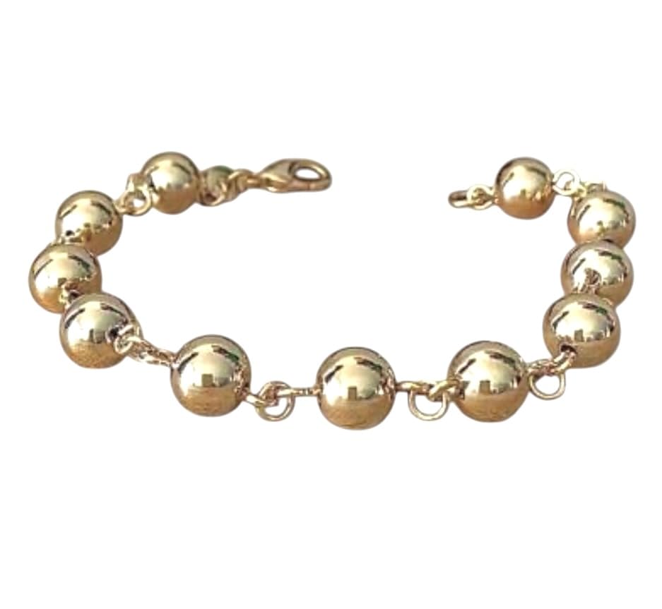 Bracelet boules 8mm plaqué or à porter au quotidien ou en soirée