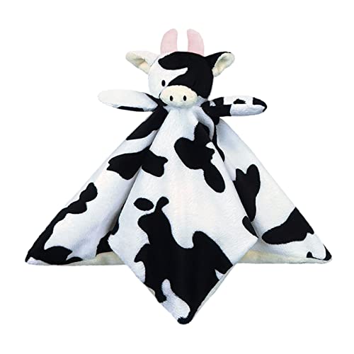 Image of Doindute Baby Cow Soft Stuffed Animal Security Blanket, Plush Cow Character Lovey Blanket, Baby Shower/Nursery Gift, Newborn Infant Toddler Snuggle Blankie for Boys Girls, Pink Horns, 13 Inches