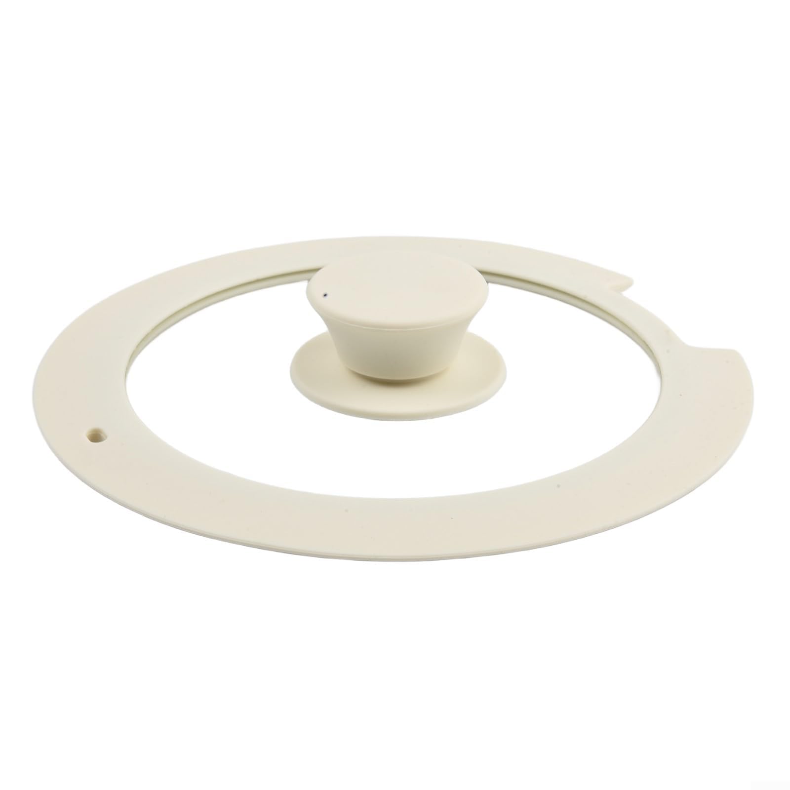 Heat Resistant Silicone Pot Lid Featuring Tempered Glass View Window And Cool Touch Handle White(B 18CM)