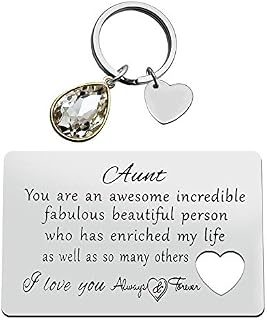 Auntie Gifts Engraved Wallet Card for Auntie Mothers Day Gifts Christmas Birthday Gifts for Aunt Thanksgiving Day Gifts Auntie Gifts from Niece Nephew