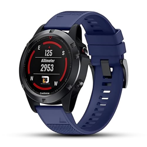 Dado Silicone Replacement band 22 mm Compatible with Garmin watch Fenix 7 | Fenix 6 | Fenix 5 | 6 Pro | 5 Plus | Approach S60/ Forerunner 945 Smartwatch strap (Midnight Blue)