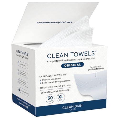 Clean Skin Club Clean Towels XL®, 100% USDA Biobased Face Towel, ...