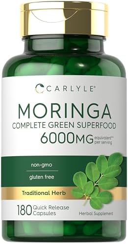 Carlyle Moringa Oleifera Supplement | 180 Capsules | Complete Gre...