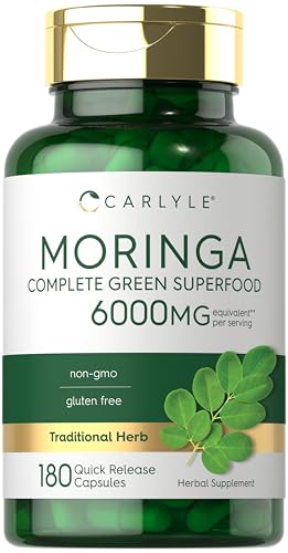 Carlyle Moringa Oleifera Supplement | 180 Capsules | Complete Green Superfood for Women and Men |...