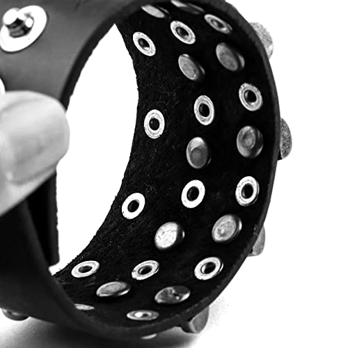 Eigso Retro Punk Cuff Bracelet For Man Woman Classic Vintage Leather Rivets Wristband For Men Women #TOP2