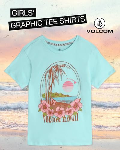 Image of Volcom Girls Shirts - Casual Crewneck Short Sleeve Graphic Tee Trendy Tops - Breathable Girls Summer Clothes