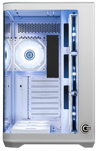 Image of Circle Lucid Curve AX BTF Mid Tower | Gaming Cabinet - White | Panoramic Curved Glass | Support ATX, M-ATX, ITX | Pre Installed 3X Front, 3X Bottom, 1X 120MM Infinity Mirror Fans