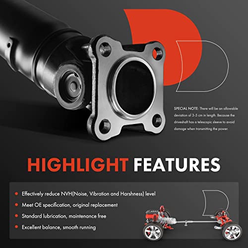 A-Premium Front Complete Drive Shaft Prop Shaft Driveshaft Assembly Compatible With Dodge Ram 1500 1999-2001, Ram 2500 1999, Replace# 52105860Aa, 53006786Ab #TOP3